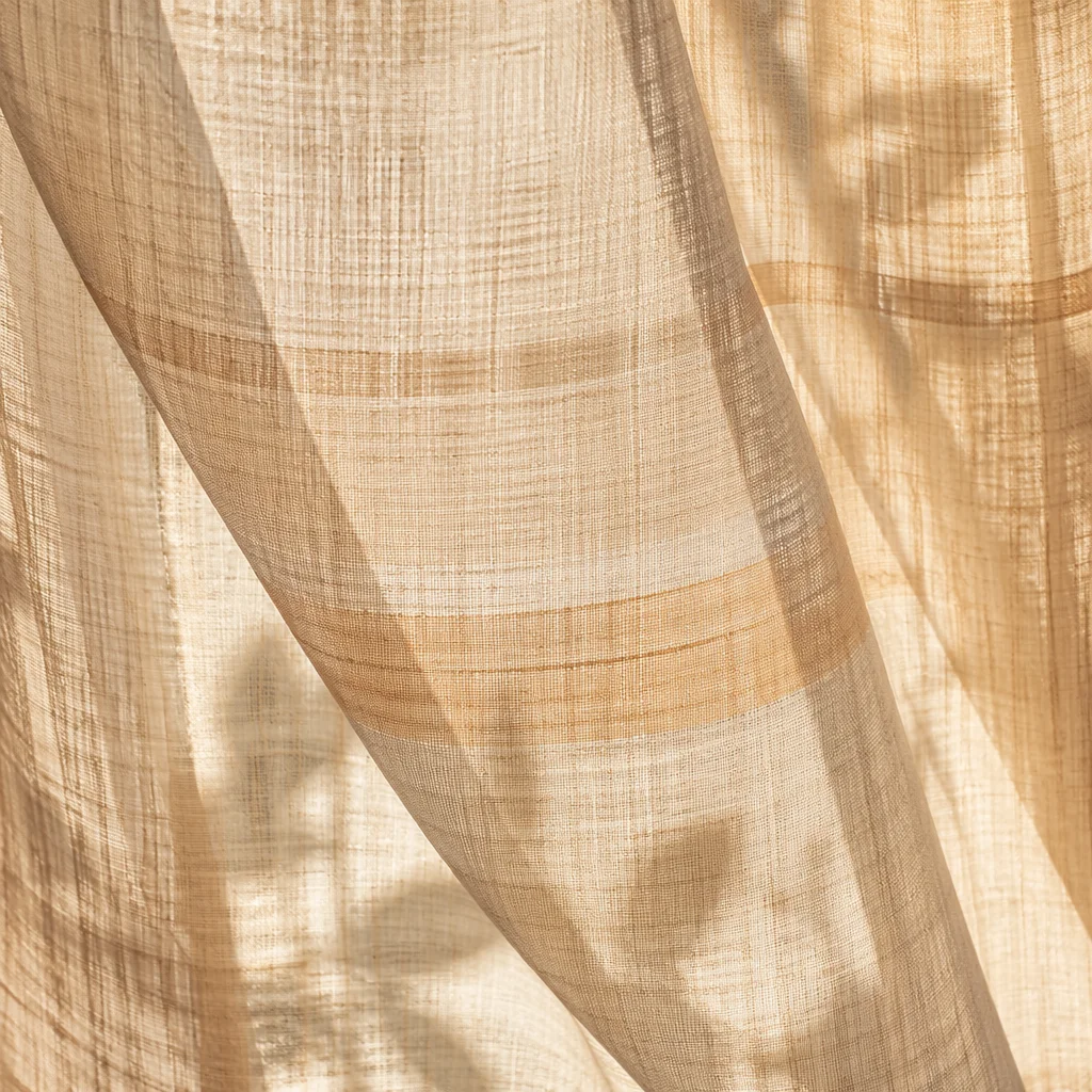Warm Beige Woven Curtain Background
