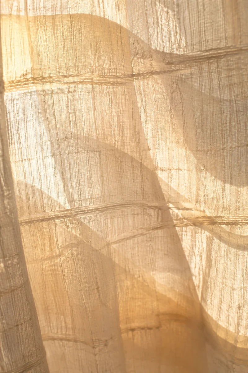 Warm Beige Woven Curtain Background