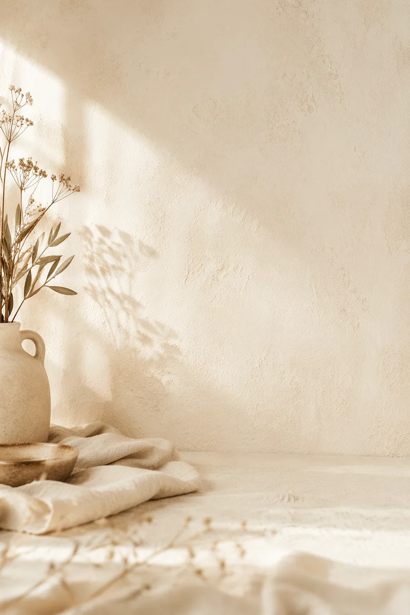Warm Beige Linen Plaster Background