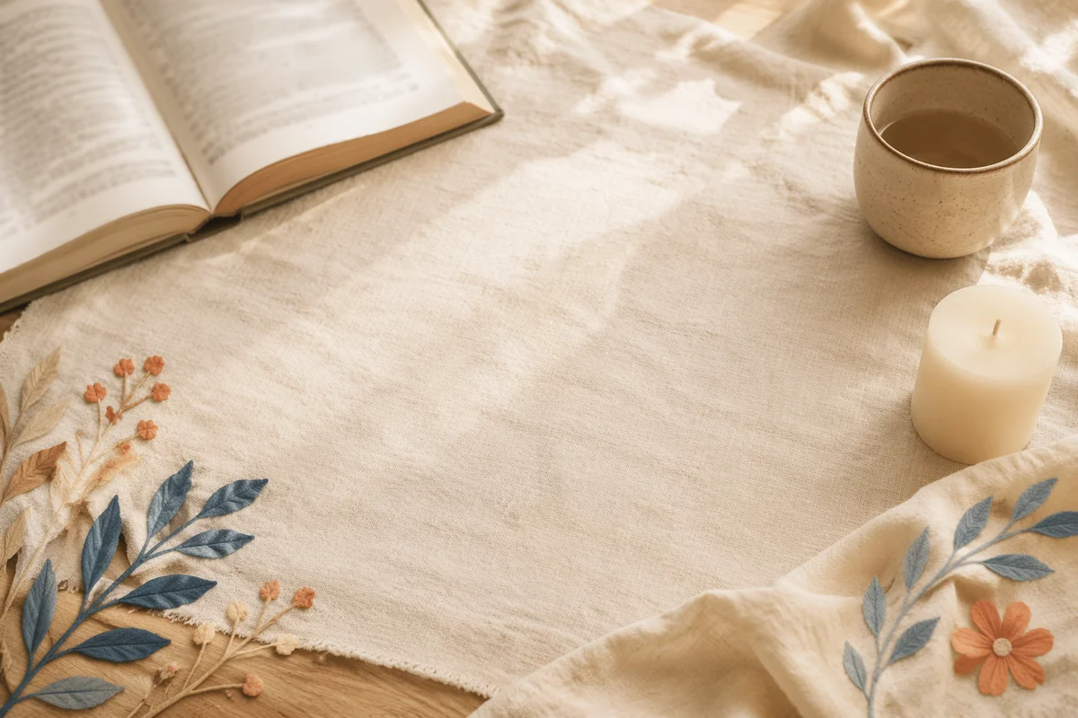 Warm Cream Linen Table Still Life