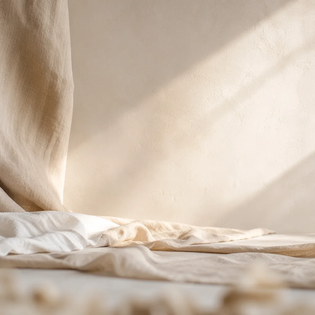 Warm Beige Linen Plaster Background