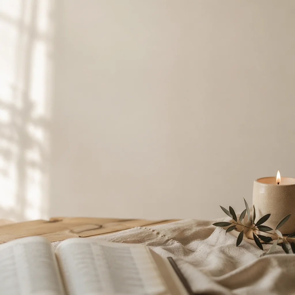 Warm Cream Christian Still Life Background