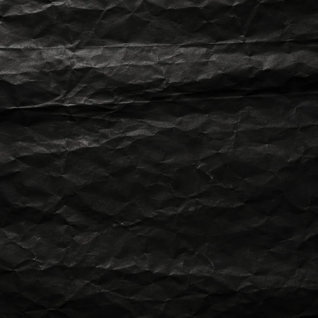 Matte Black Crumpled Paper Texture