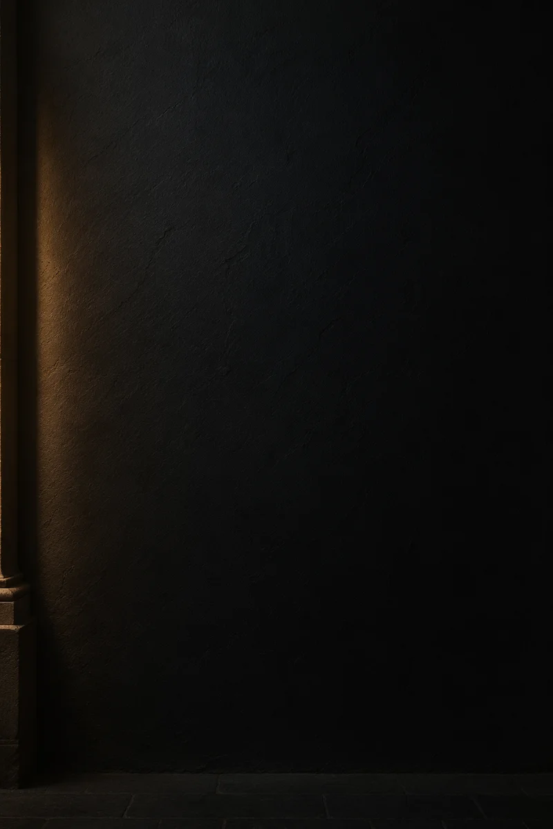 Matte Black Chapel Wall with Candle Glow