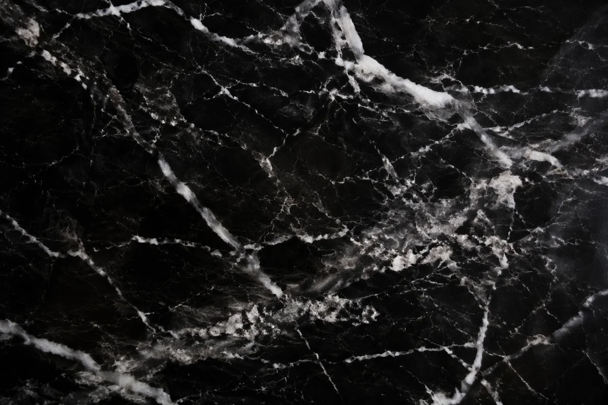 Dramatic Black Marble Vein Background