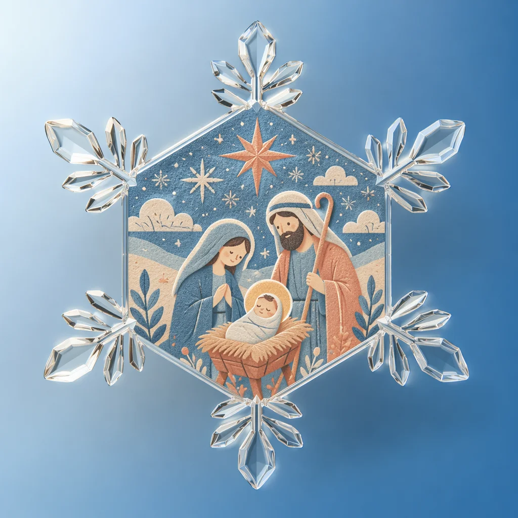 Delicate Snowflake on Smooth Blue Gradient