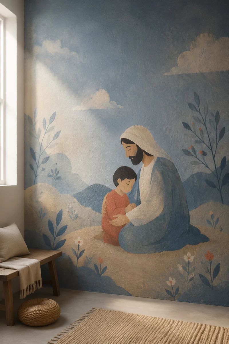 Smooth Blue Gradient Prayer Room Background