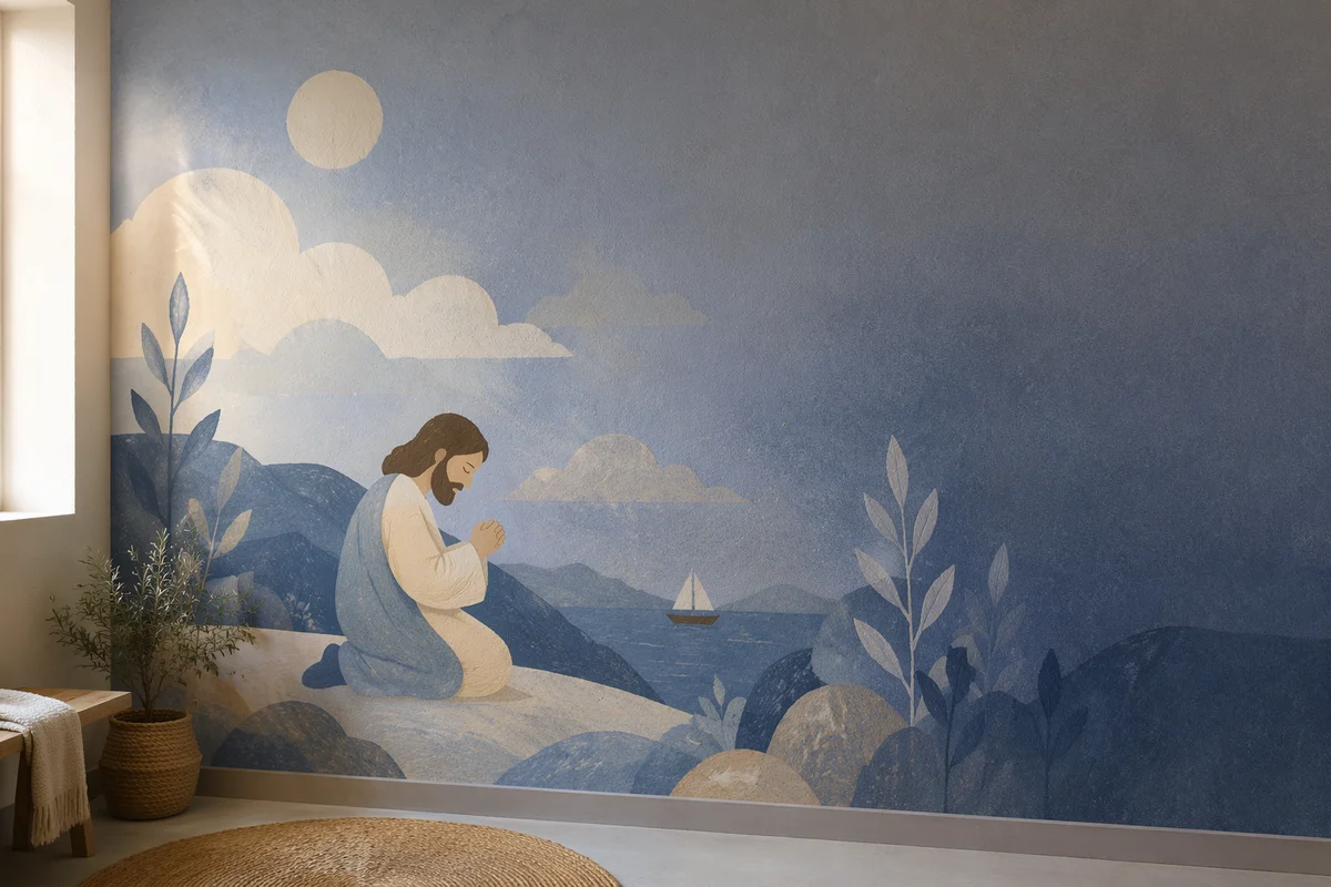 Smooth Blue Gradient Prayer Room Background