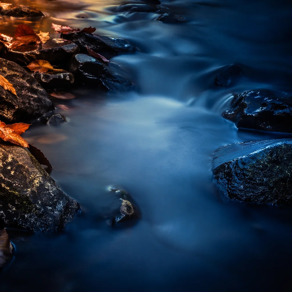 Silky Blue Creek Water Background