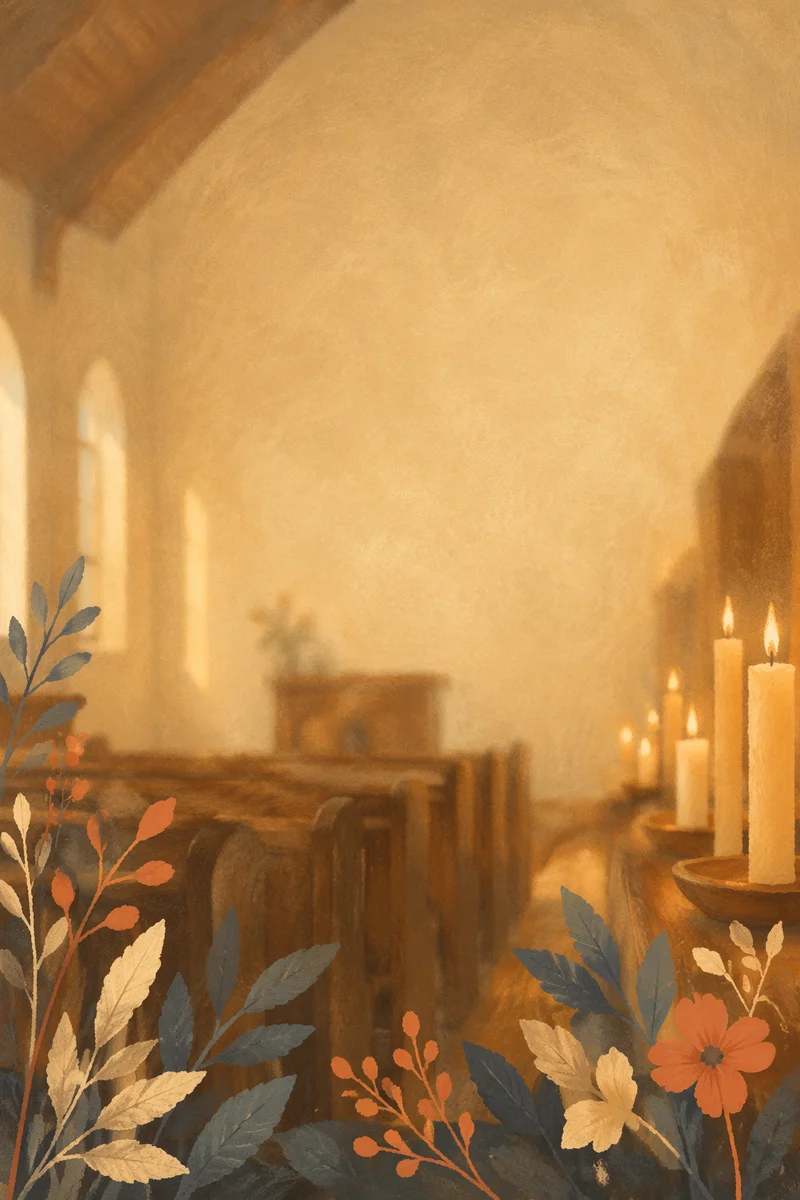 Warm Blurred Chapel Candlelight Background