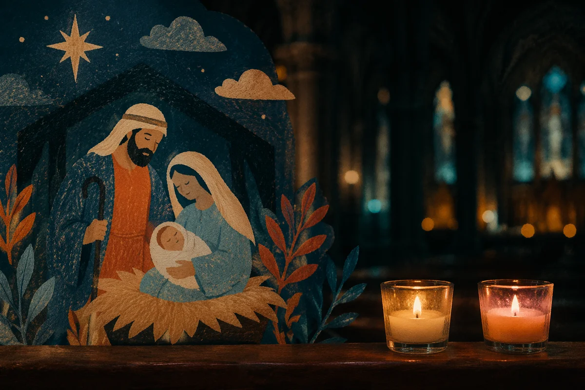 Warm Candlelit Chapel Bokeh Background