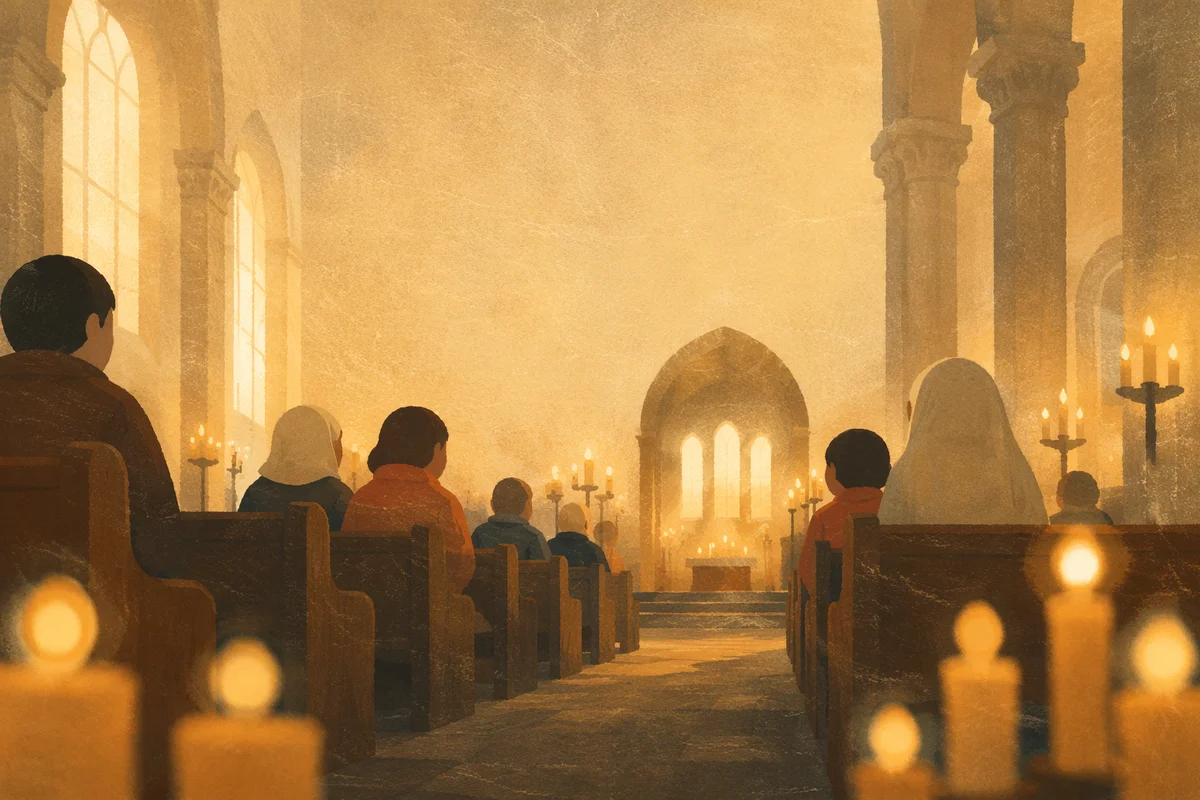 Warm Chapel Candle Bokeh Background