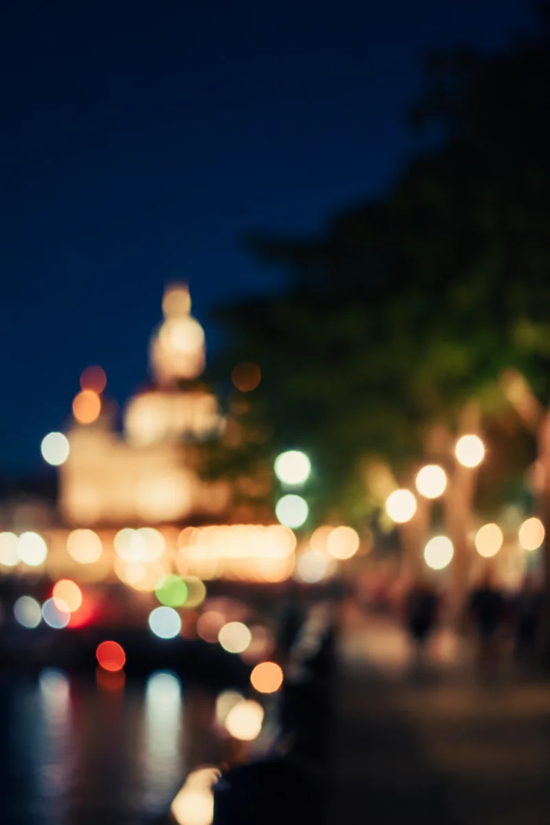 Colorful Night Bokeh Lights Background