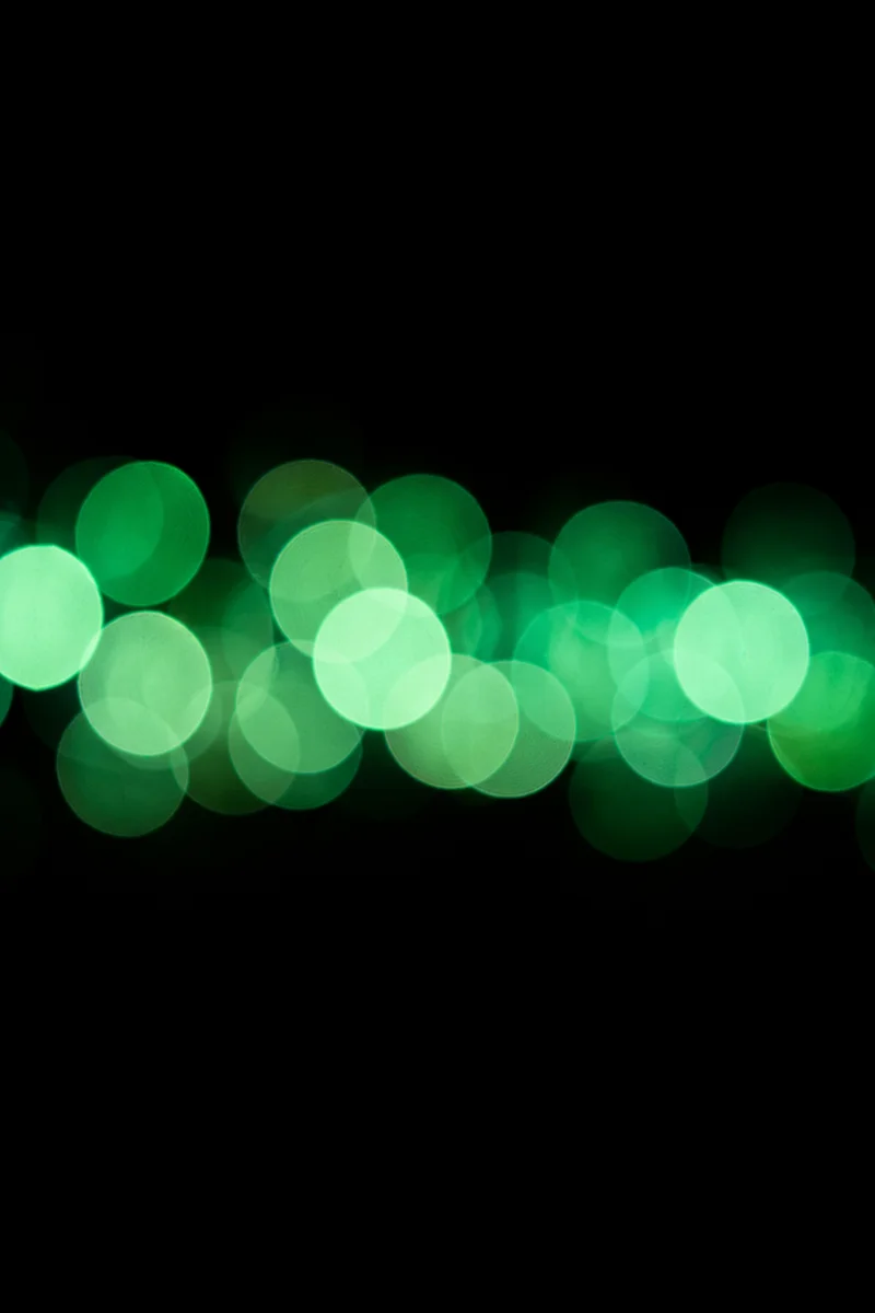 Emerald Mint Bokeh Lights Dark Background