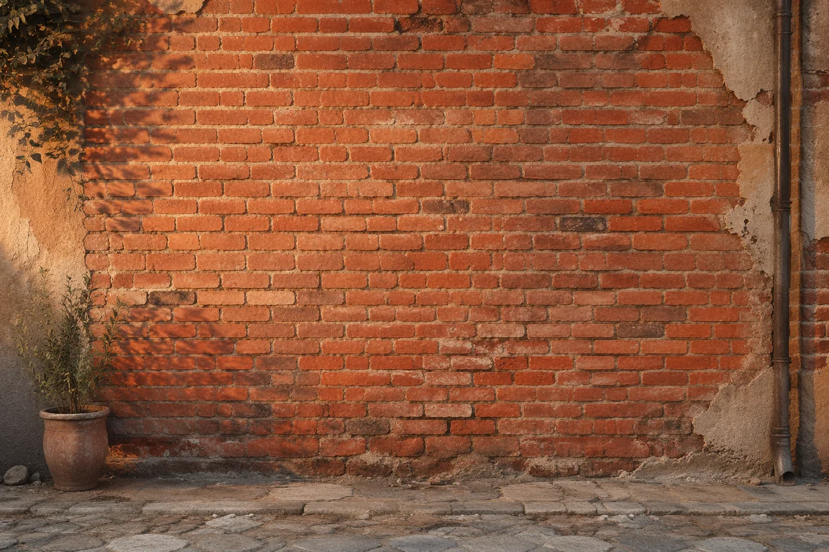 Weathered Red Brick Wall Background