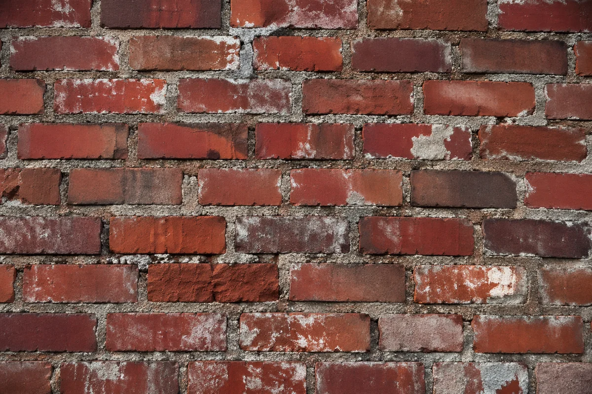 Weathered Red Urban Brick Wall Background
