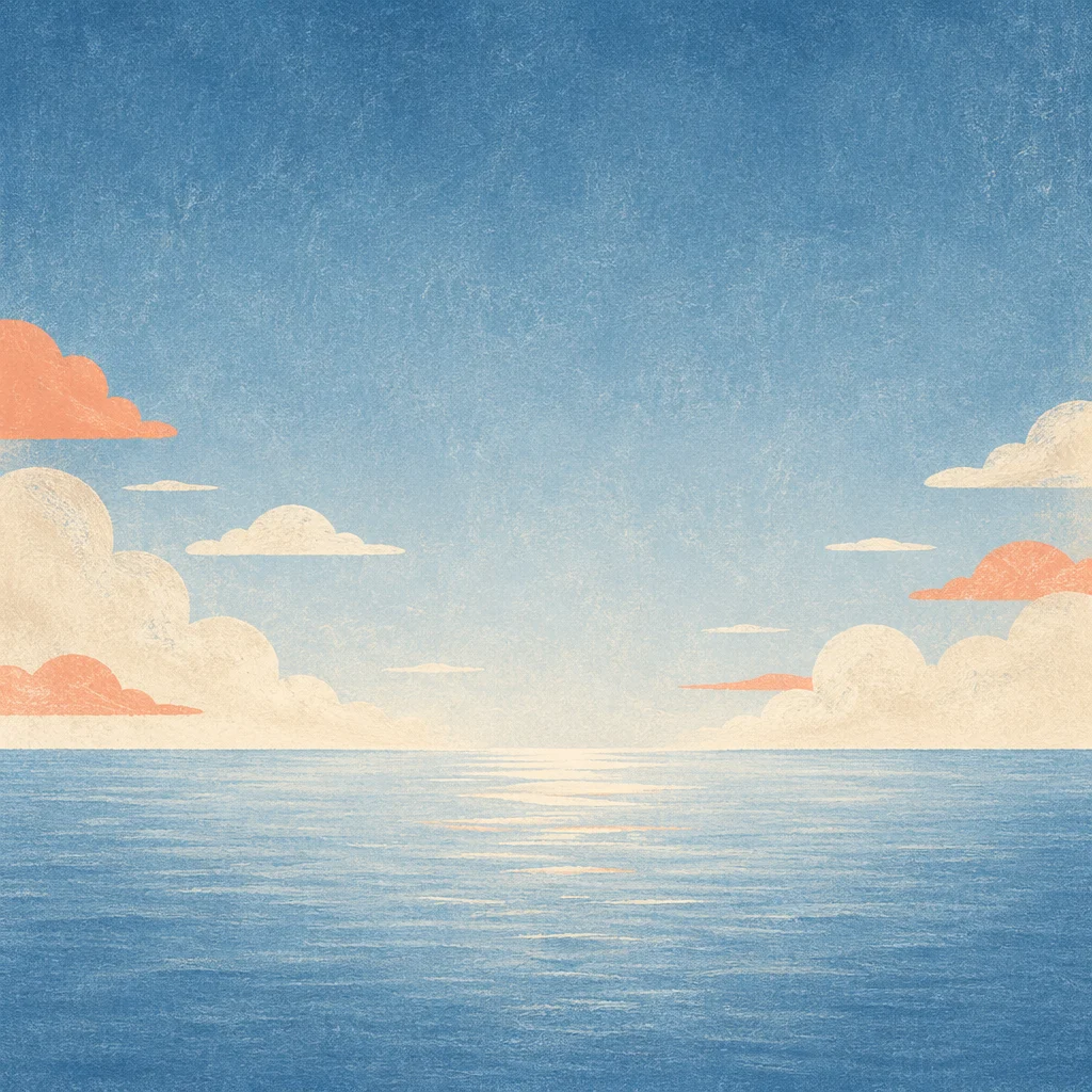 Calm Ocean Horizon Blue Gradient Background