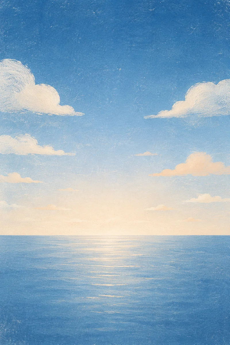 Calm Ocean Horizon Blue Gradient Background