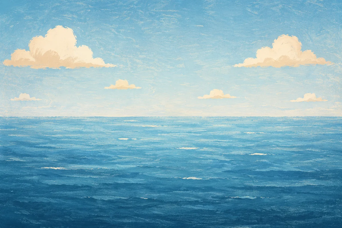 Calm Blue Ocean Horizon Background