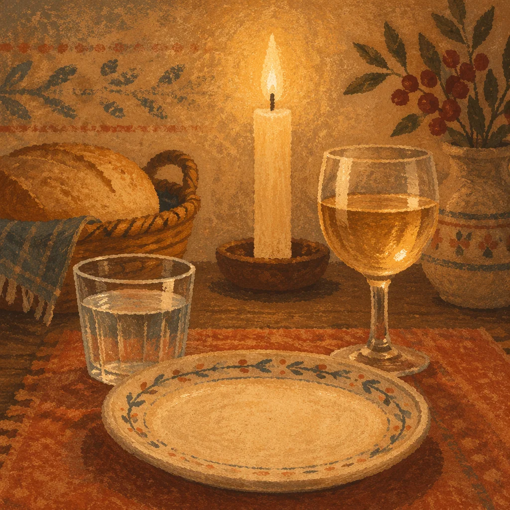 Warm Candlelit Dinner Table Background