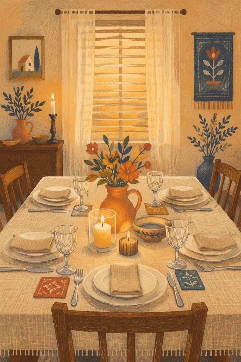 Warm Candlelit Table for Intimate Gathering