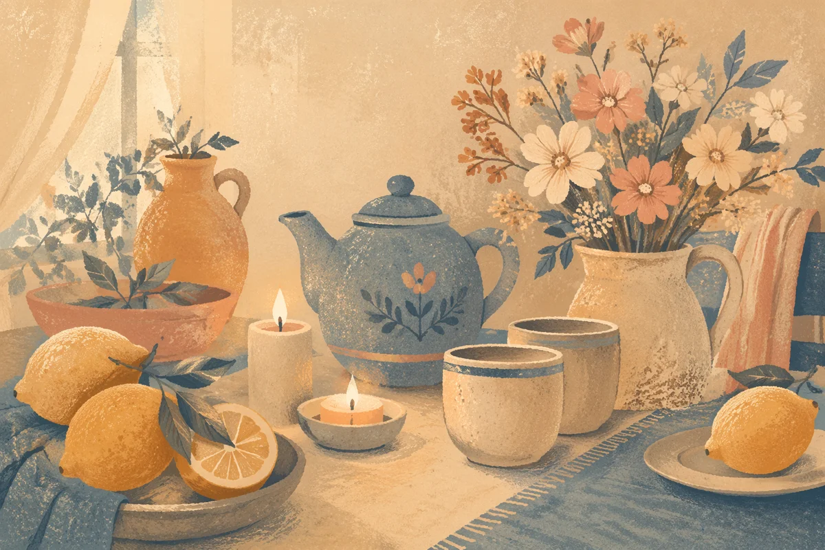Warm Candlelit Table Gathering Background