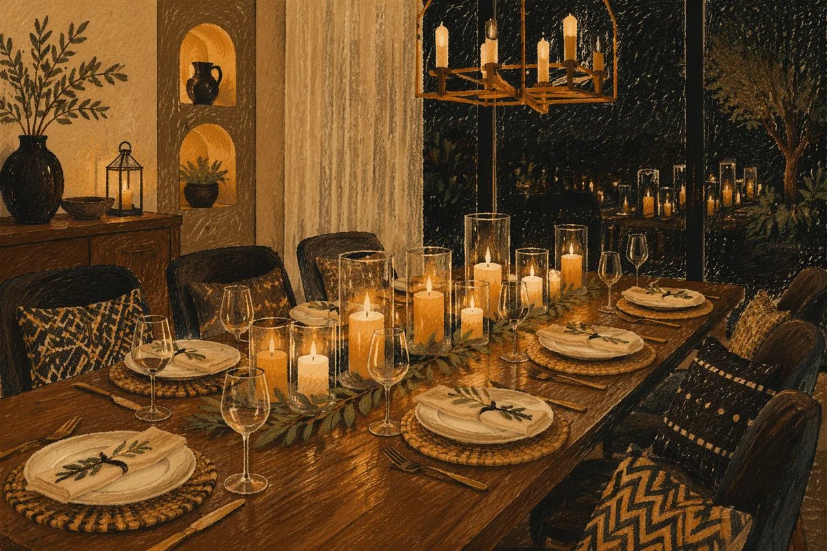 Warm Candlelit Table for Intimate Gathering