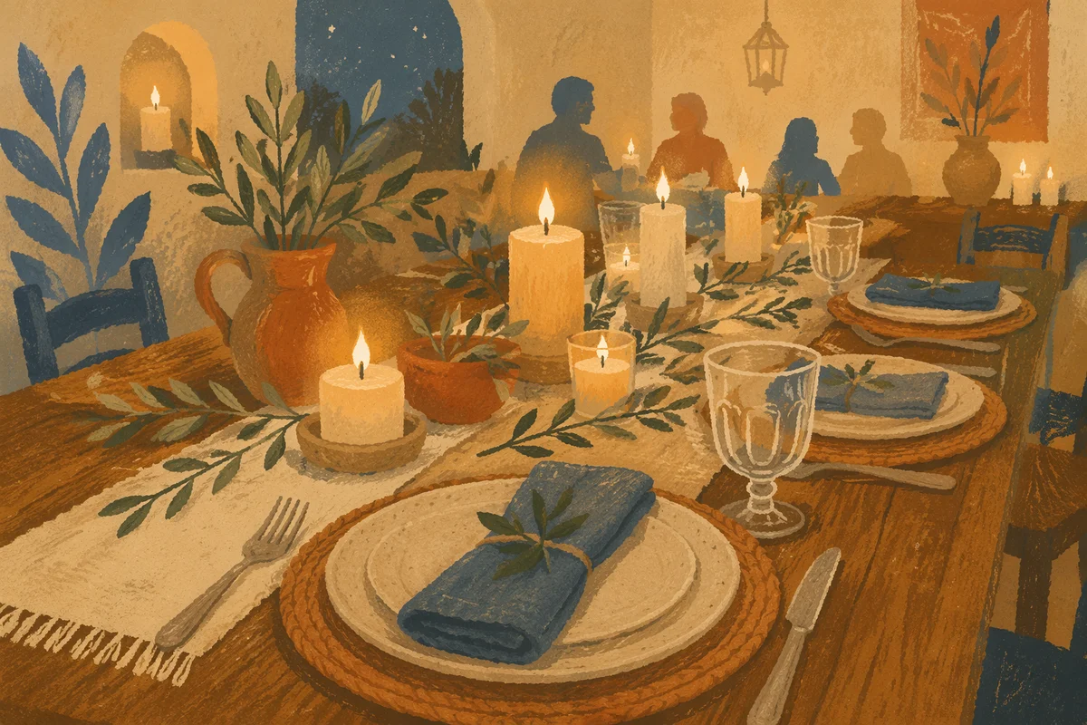 Warm Candlelit Table for Intimate Gathering