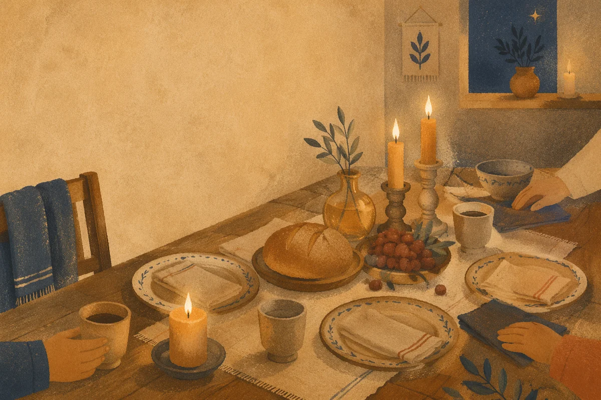 Warm Candlelit Christian Table Gathering