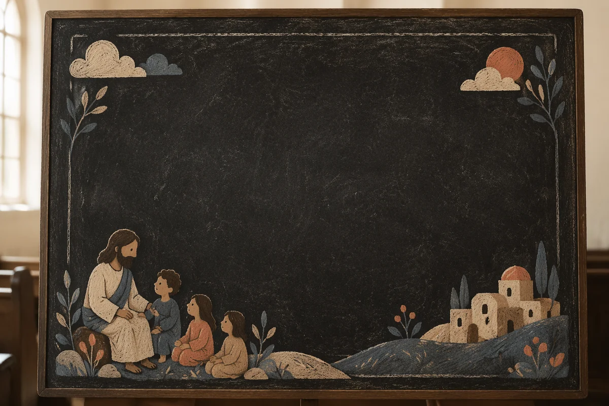 Dark Chalkboard Church Announcement Background