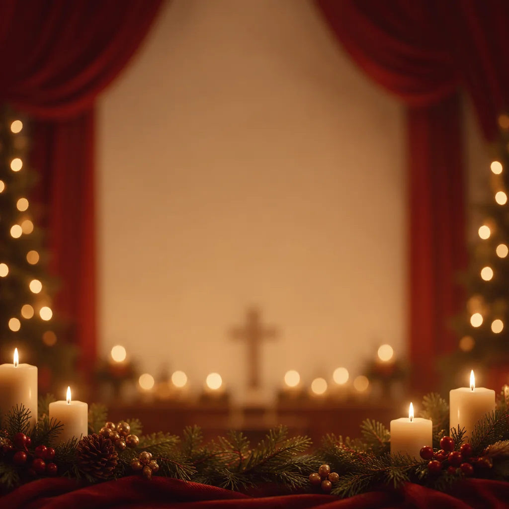 Red and Gold Candlelit Sanctuary Background