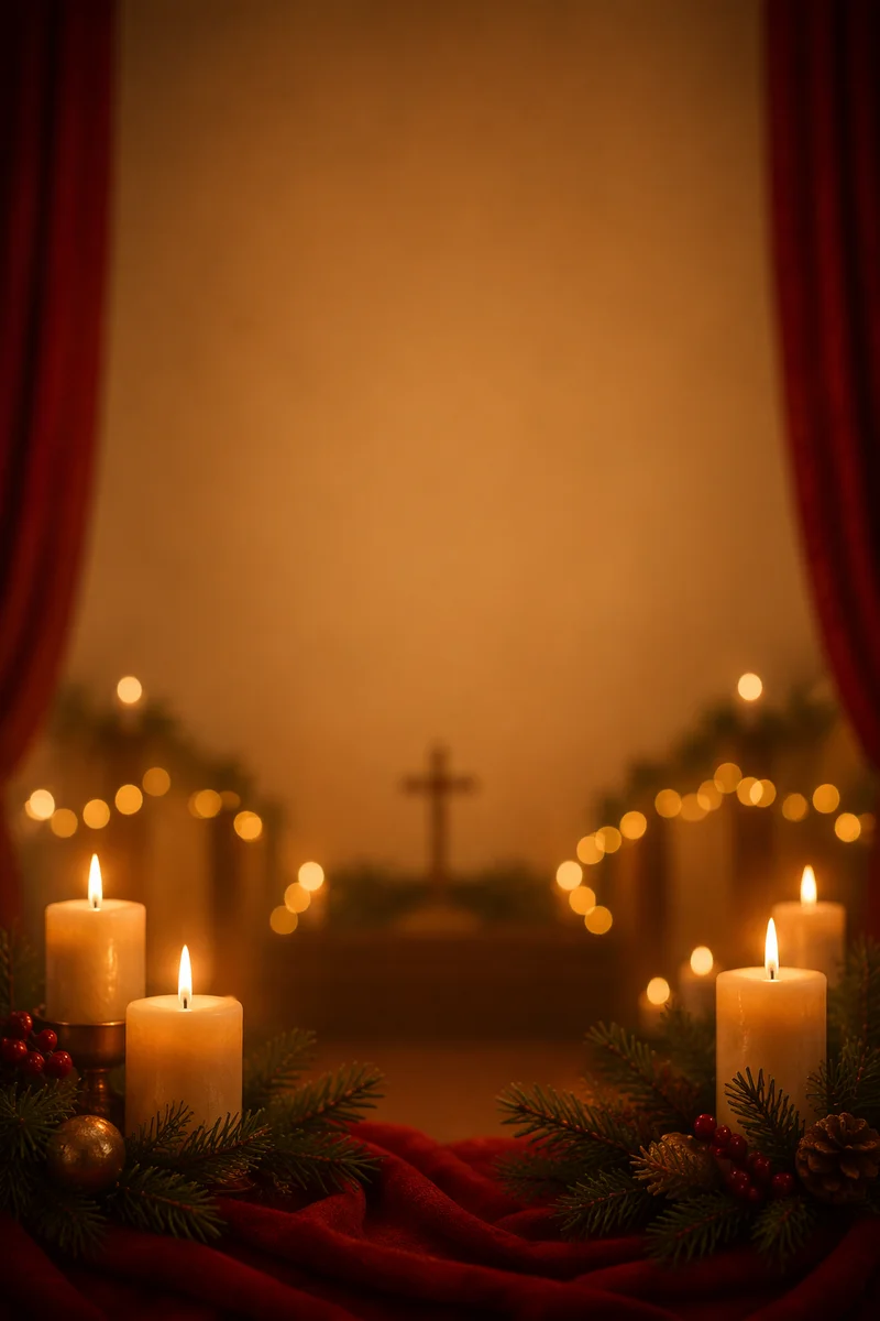 Red Drapery and Golden Sanctuary Bokeh