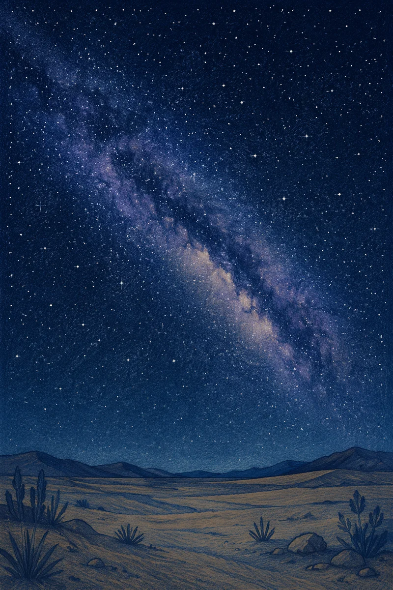 Milky Way Over Quiet Desert Night