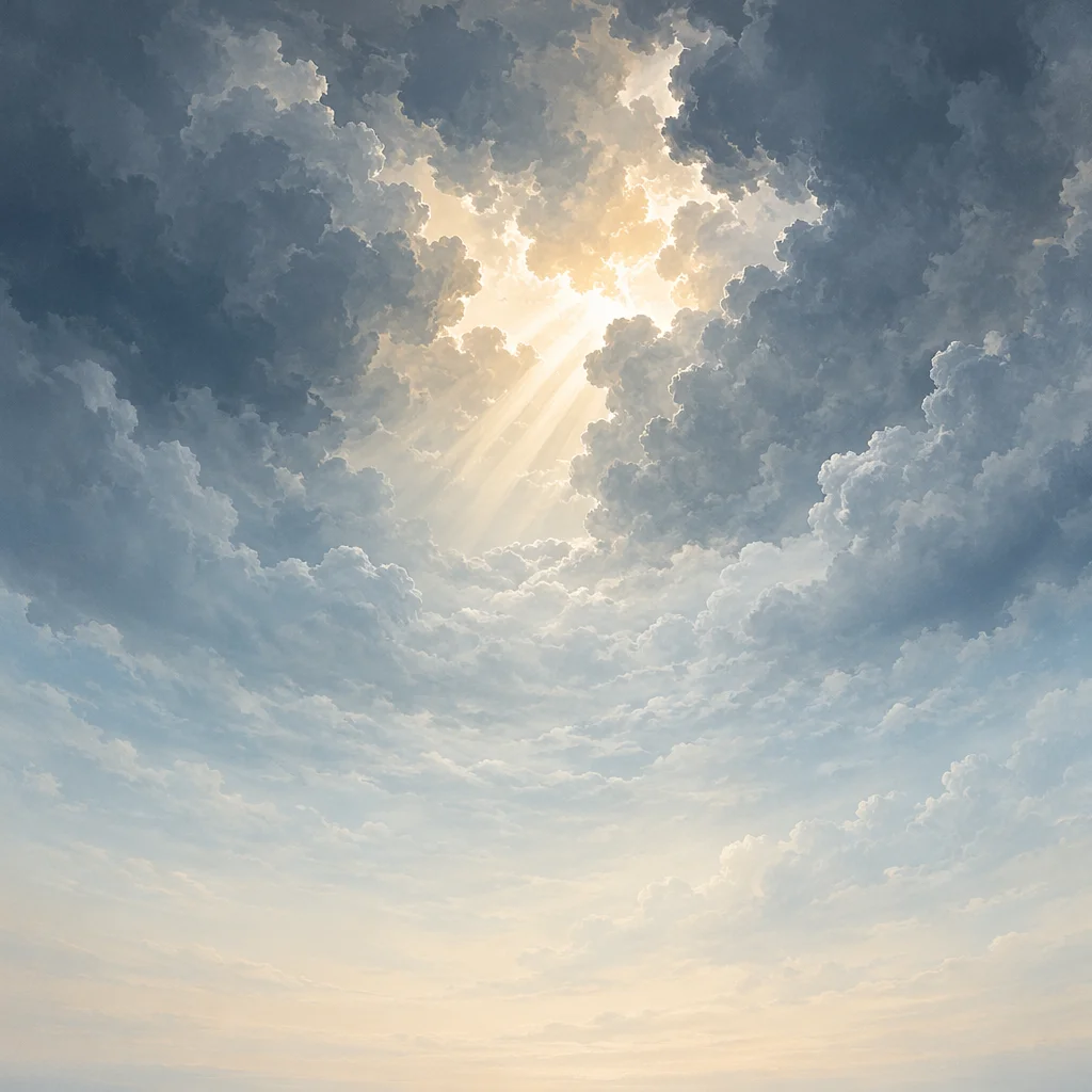 Dramatic Cloudy Sky with Sunlight Break