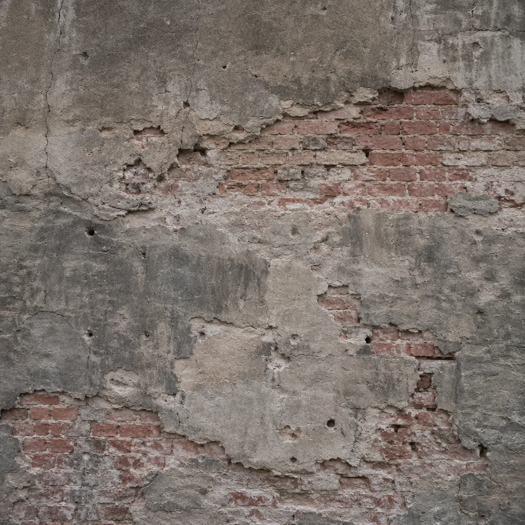 Weathered Grey Concrete and Exposed Brick Texture
