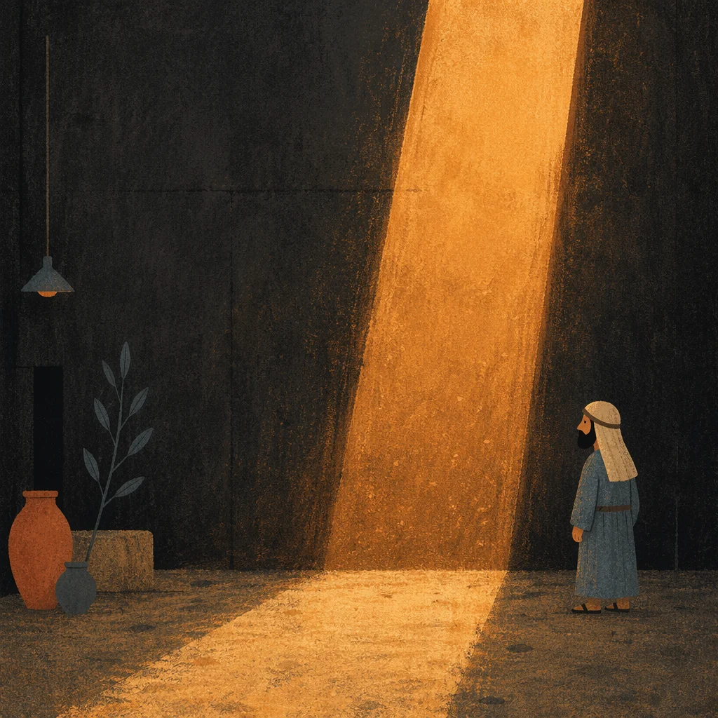 Dramatic Amber Light on Concrete Wall