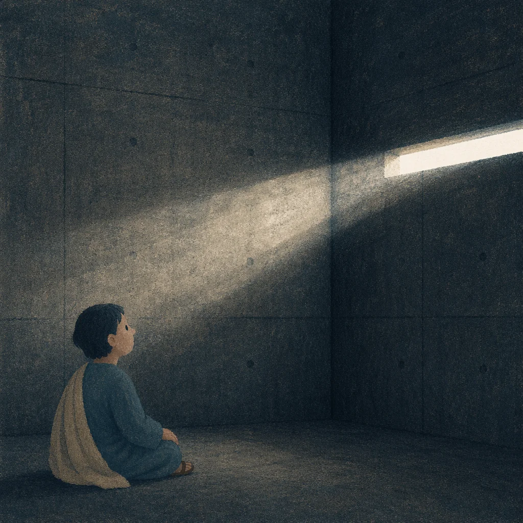 Dramatic Light Beam on Concrete Wall