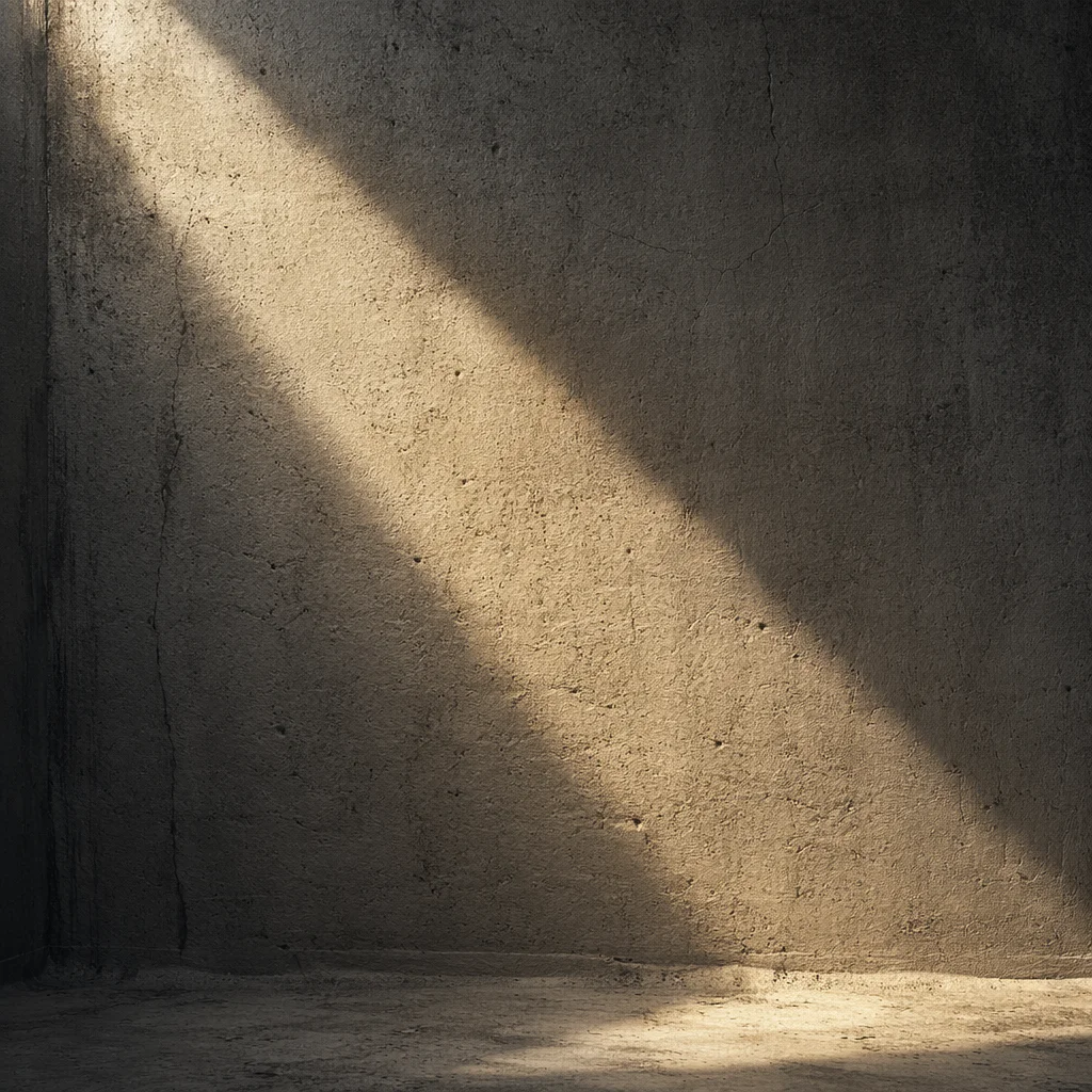 Dramatic Sunbeam on Concrete Wall Background