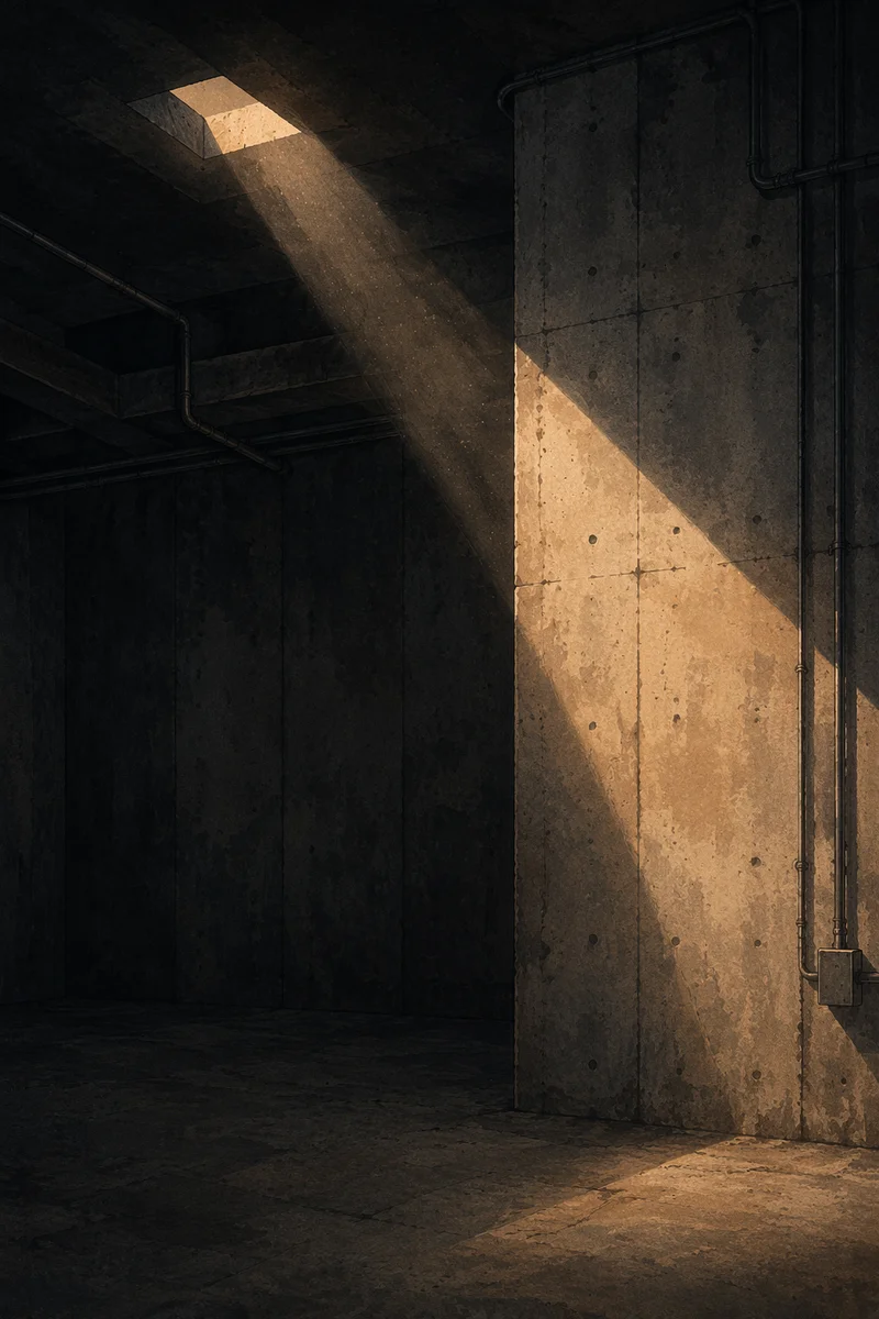 Dramatic Light Beam on Concrete Wall