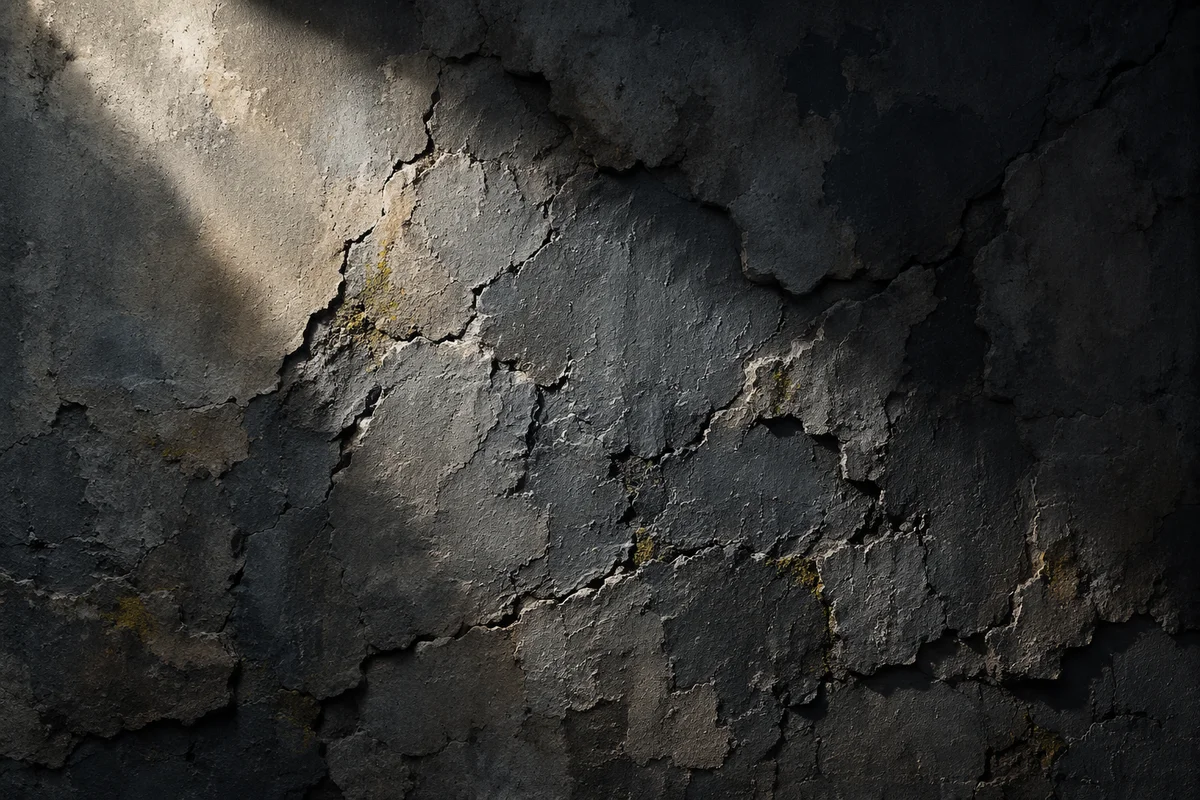 Dramatic Light Beam on Cracked Concrete Wall