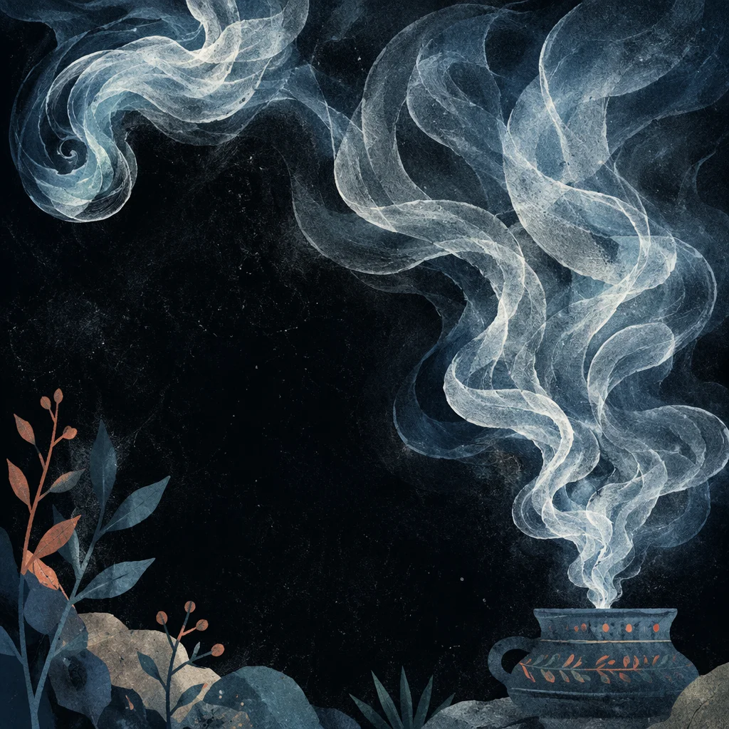 Dramatic Blue Smoke on Dark Background