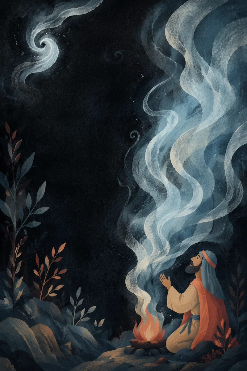 Dramatic Blue Smoke on Dark Background