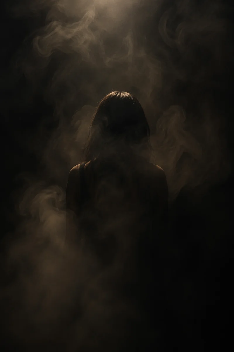 Dark Moody Smoke Background with Silhouette