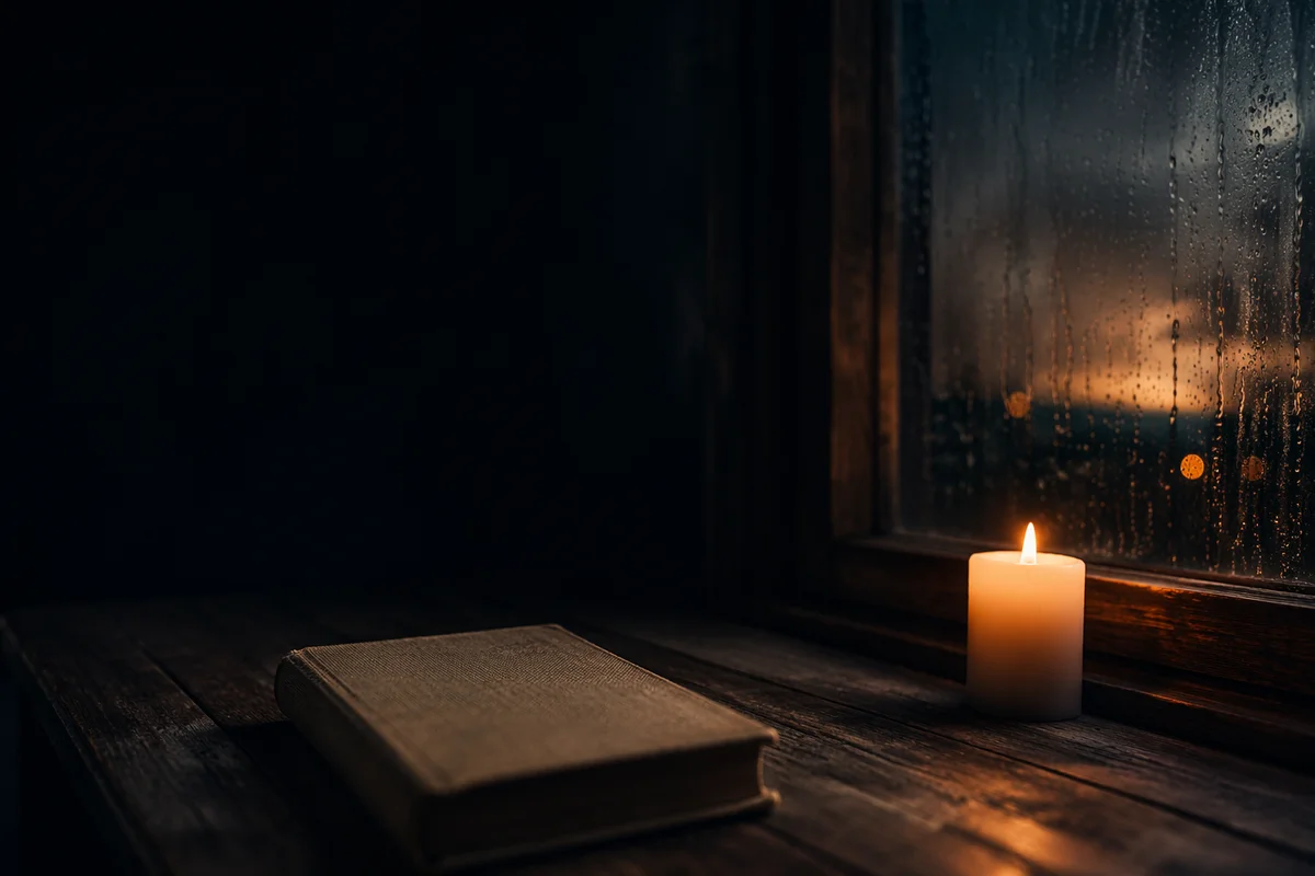 Moody Psalm Background with Candlelight
