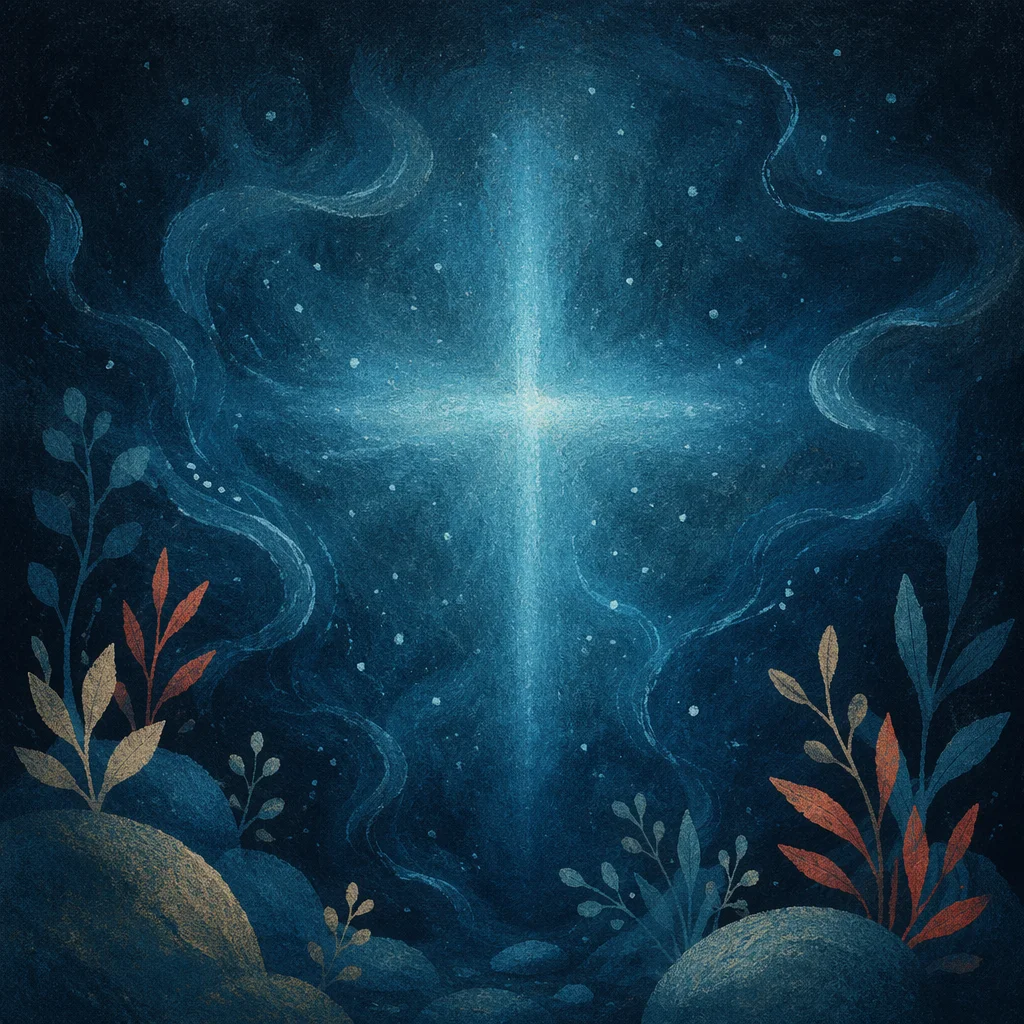 Dark Navy Cross Glow Background