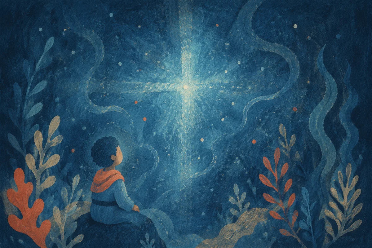 Dark Navy Background with Subtle Cross Glow
