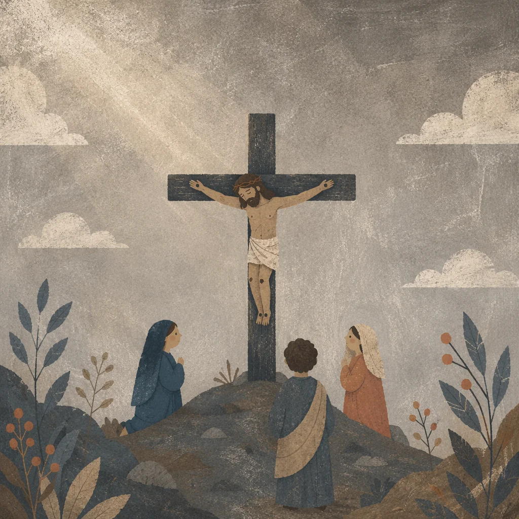 Subtle Cross on Dark Textured Background
