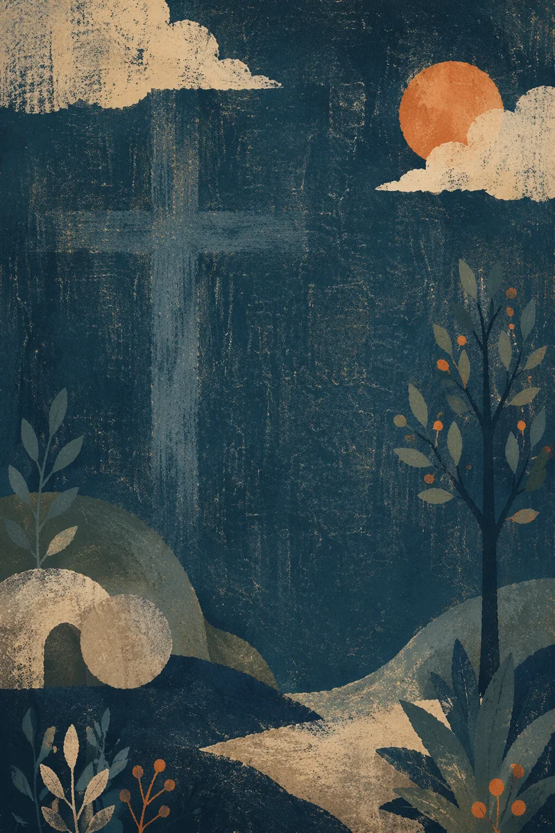 Dark Textured Background with Subtle Cross