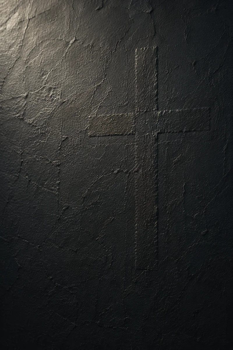 Dark Textured Wall with Subtle Cross