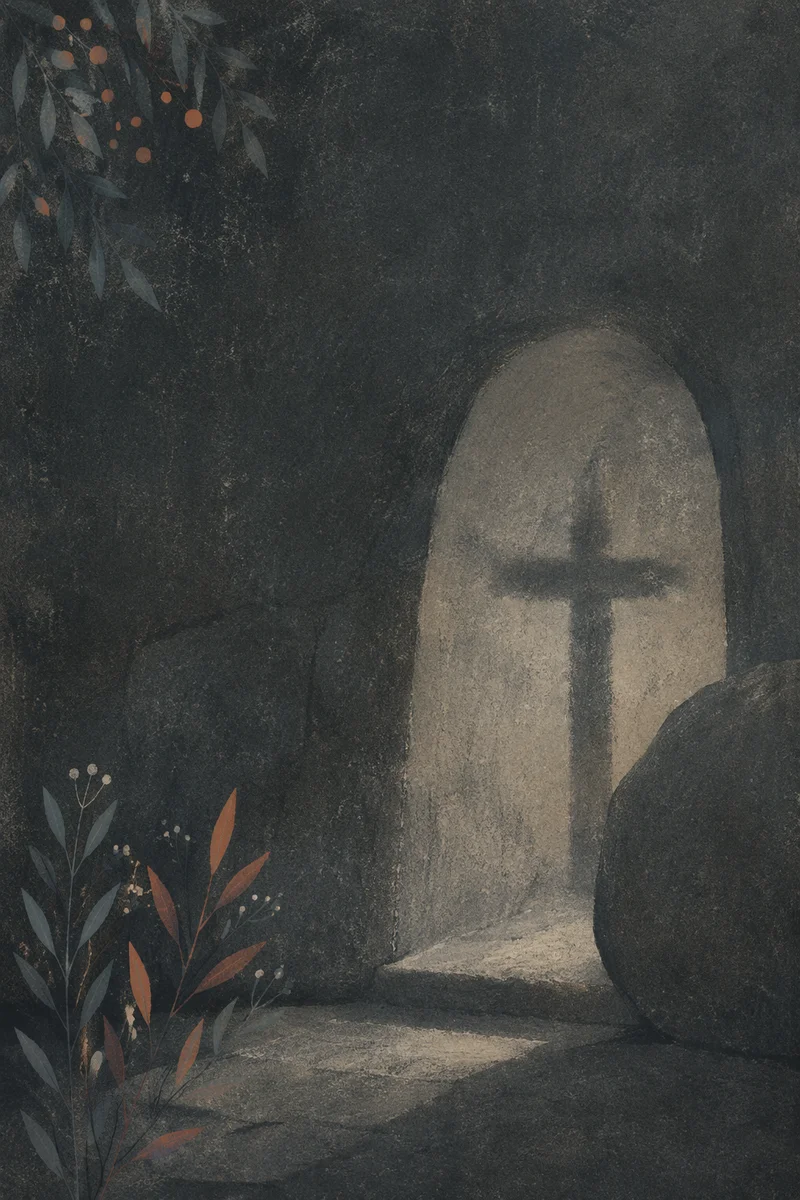 Subtle Cross on Dark Textured Wall